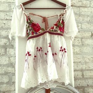 Floral and cotton top